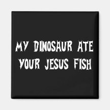 Dinosaurier isst Jesus-Fische Kühlschrankmagnet