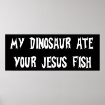 Dinosaurier isst Jesus-Fische Plakatdrucke