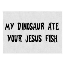 Dinosaurier isst Jesus-Fische Visitenkartenvorlage