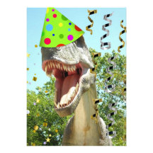 Dinosaurier T-Rex Geburtstag lädt ein Personalisierte Ankündigungskarte