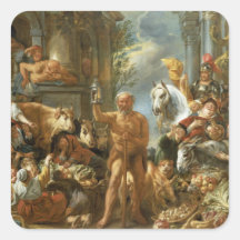 Diogenes, der nach einem ehrlichen Mann, c.1650-55 Quadratsticker