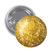 Disco-Ball-Goldknopf Anstecknadelbutton
