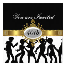 Disco-schwarze Geburtstags-Party-Glamour-Einladung