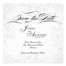 DIY elegant Save the Date in Schwarzweiss Ankündigungskarte