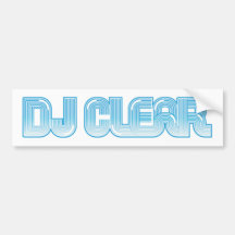 DJ-Clear-Logo-6' W-Cyan-blau Autosticker