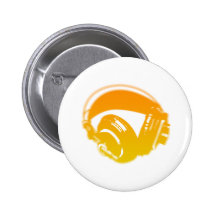 DJ-Kopfhörer - Musik-Disc-Jockey DJing Loud Anstecknadelbuttons