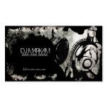 DJ-Kopfhörer u. -Spritzer auf Metallgeschäfts-Kart Visitenkarte