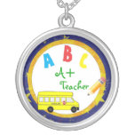 DK-Blau A+ Lehrer ABC-Schulbus-Bleistift-Halskette