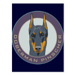 Dobermann-Abzeichen, blau Postkarten