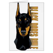 Dobermann-Kopf, schwarze Dobes Regel Grußkarten
