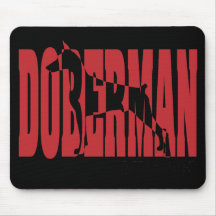 Dobermann-Silhouette, gestapelt Mousepad