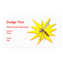 Dodge dieses! Plage-Kontrollen-Gelb-Funken - Gesch Visitenkarte