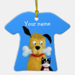Dog with Bone & Cat Ornament