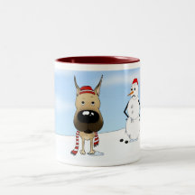 Dogge-Winter-Szene Kaffee Tassen