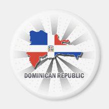 Dominikanische Republik-Flaggen-Karte 2,0 Kühlschrankmagnet