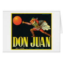 Don Juan Vintager Kisten-Aufkleber Grußkarte