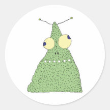 doof grünes Klecksmonster Aufkleber
