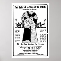 Doppelbetten 1921 Vintages Plakat des stillen Film