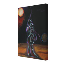 Doppelflammen wickelten Leinwand 18" x 24" ein Gespannte Galerie Drucke
