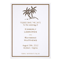 Doppelpalmen Save the Date, die Mitteilung Wedding Individuelle Ankündigskarten