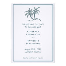 Doppelpalmen Save the Date, die Mitteilung Wedding Individuelle Einladungskarten