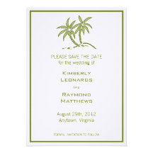 Doppelpalmen Save the Date, die Mitteilung Wedding Einladung