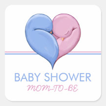 Doppeltauben-Herz-Babyparty-Geschenk-Aufkleber