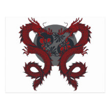 Doppelte Drache-Postkarte