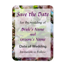 Doppelte Kirschblüten Save the Date Eckiger Magnet