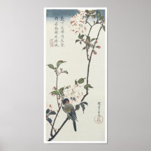 Doppelte Petaled Kirschblüte, Hiroshige, 1830 Plakat