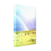 Doppelter Regenbogen ausgedehnter Leinwand-Druck Galerie Gefaltete Leinwand