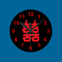 Doppeltes Glück in der roten Wanduhr wanduhren