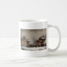 Dorf im Winter Tee Tassen