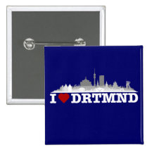 Dortmund City Skyline - Button/Pin/Anstecker