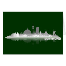 Dortmund City Skyline Karte / Klappkarte