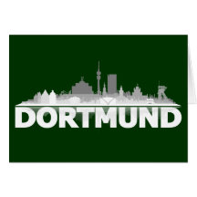 Dortmund City Skyline Karte / Klappkarte