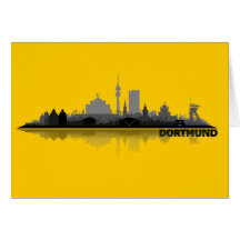 Dortmund City Skyline Karte / Klappkarte