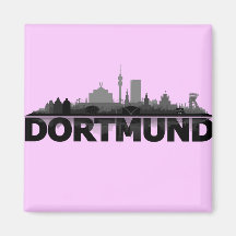 Dortmund City Skyline - Kühlschrankmagnet