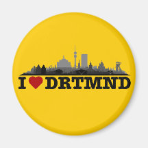 Dortmund City Skyline - Kühlschrankmagnet