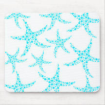 Dotty Starfish-Muster im Türkis und im Weiß Mousepads