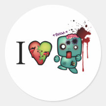 Doubletaps- I <3 Zombies sind überall Runder Sticker