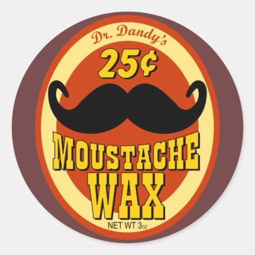 Dr. Dandys Moustache Wax Runde Sticker