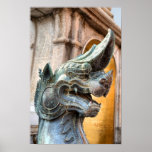 Drache auf Eintritt im buddhistischen Tempel in Ba Posterdruck