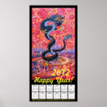 Drache-Blumen-Kalender-Plakat 2012