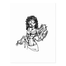 Drache-Dame Postcard Postkarten