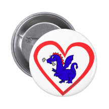 Drache-Herz Anstecknadelbuttons