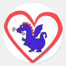 Drache-Herz Aufkleber