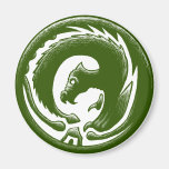 Drache-Kreis-Grün Kühlschrankmagnet