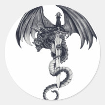 Drache-u. Klinge-Aufkleber
