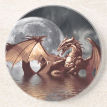Drache-u. Mond-Untersetzer